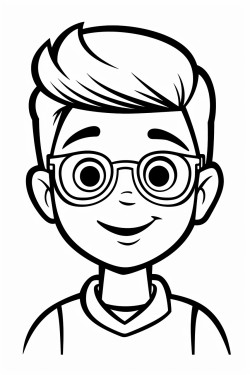 26 yr old custodian with gotee short haircut and glasses