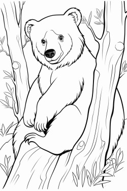 un ours sur un arbre