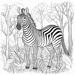 a zebra in the forest