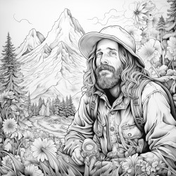 a hippy frozen in glue trying to save the fields before they burn