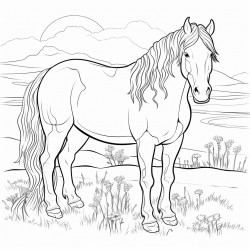 draft horse in a meadow