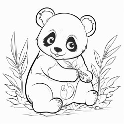 panda eats leaves