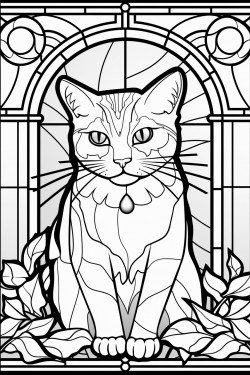 stained glass cat