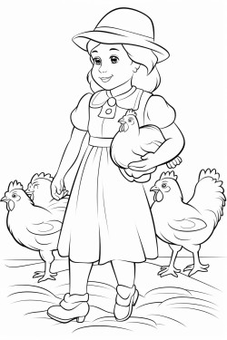 girl with chickens