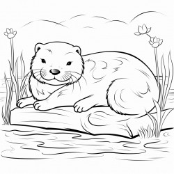 otter sleeping