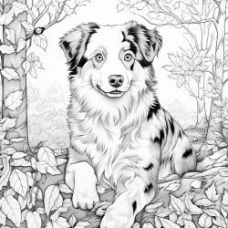 australian shepherd in fall setting