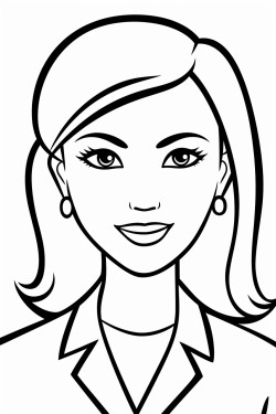 the business womans face is turned to the side the face is not visible