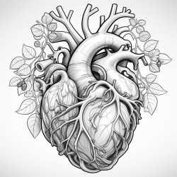 anatomically correct heart showing veins arteries and valves