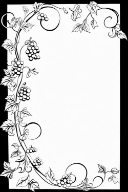 narrow page border for a lettersized sheet of paper featuring a vine with small flowers