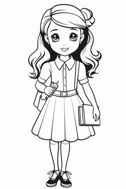 create a modern female elementary age school girl