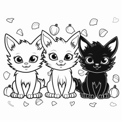 4adorable black cats with bats