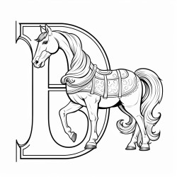 a giant letter h with a horse design