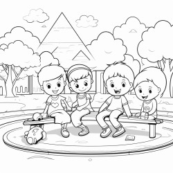 cplaying in the park coloring book for toddlers