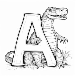 big letter a with alligator