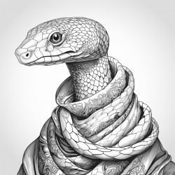 a snake wearing a scarf