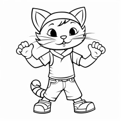a cat standing on two legs and dancing