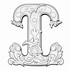 capital english alphabet black and white