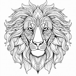 lion face with mandela art