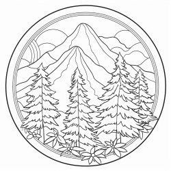 evergreen virtual academy heading with evergreen trees and flowers