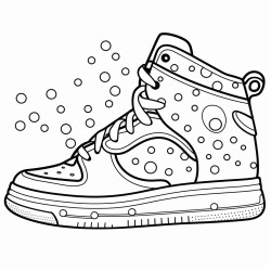a basketball shoe with a polka dot pattern and a playful vibe