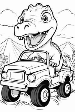 dinosaurus in trucks