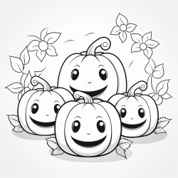 halloween themed coloring page pumpkins