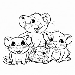 parrot cat dog hamster frog snake and mouse playing together