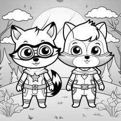 woodland animals dressed like super heros