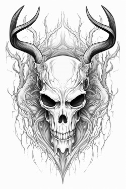 wendigo skull tarot card deer skull shape