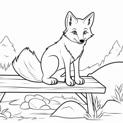 a red fox sitting on a bridge