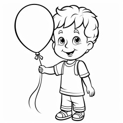 toddler boy holding a balloon