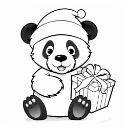 christmas panda bear