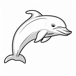 simple and cute dolphin drawing outline with thin bold lines