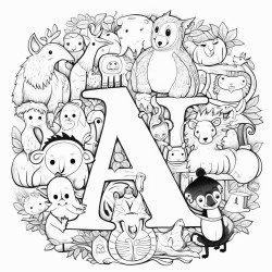 whimsical animals and alphabet