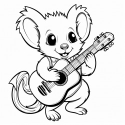 possum playing guitar