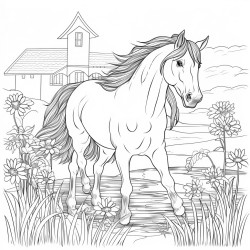 pferd im garten
