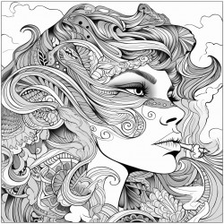 woman smoking psycadelic