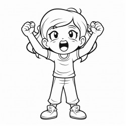 a girl standing up with her fists to her eyes crying
