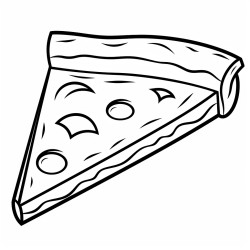 a single pizza slice in bold lines