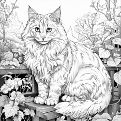 a norwegian forest cat in a house