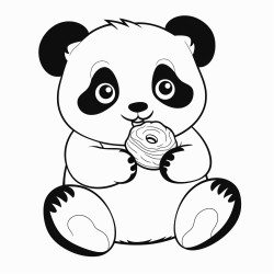 panda eating a cookie