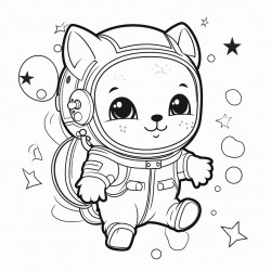 cat exploring outer space