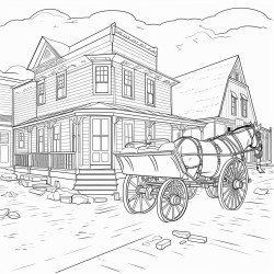 horse carriage, west and ghost towns