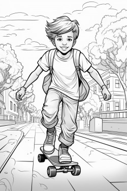 young boy skateboarding