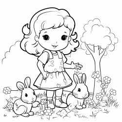 je veux que tu me dessines un lapin et ses petits qui sont dans la foret