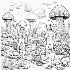 aliens in the garden planting vegetables