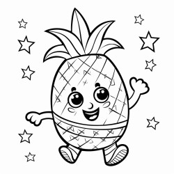 a dancing pineapple in outer space