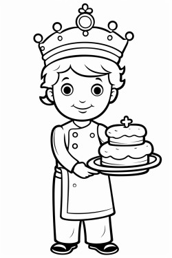 un roi avec une couronne et un serviteur avec un tablier le dessin doit montrer quecelui qui veut devenir grand parmi vous sera votre serviteur