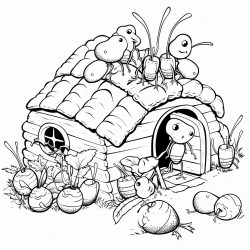 the ants storehouse full of food for the winter