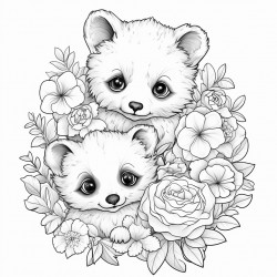 baby animals wearing flowers